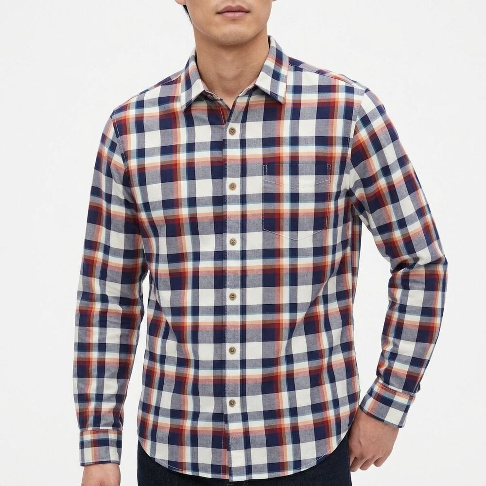 Gap Multicolor Plaid Button-Up Shirt Men Size M